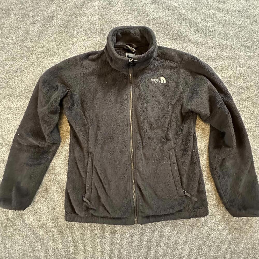The North Face Girls Black Fleece Jacket Full Zip Osito Size L 14/16 Q-9